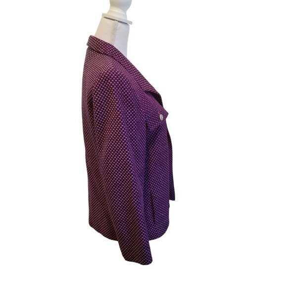 Doncaster Blazer Womens 8 Purple Pink Chenille Tweed Open Jacket - Picture 3 of 12